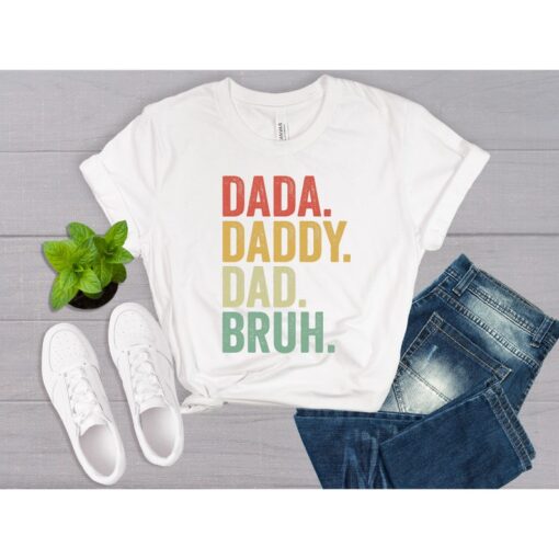 Dada Daddy Dad Bruh Shirt, Retro Vintage Dad T-Shirt, Fathers Day Shirt Gift