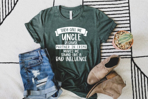 Men's Funny Uncle Shirt, Funny Uncle Partner In Crime T shirt