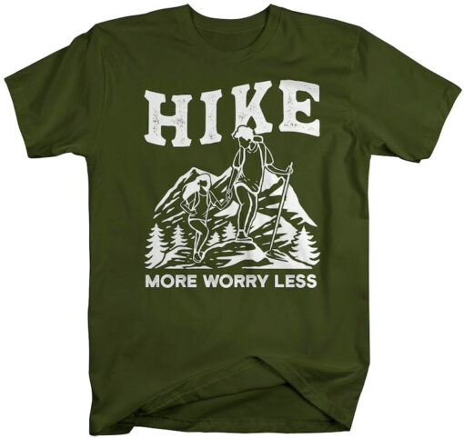 Men's Hike More T Shirt Vintage Hiker Shirt Worry Less Shirt Hiker Gift Mountains Tee Go Hiking Shirt Man Unisex