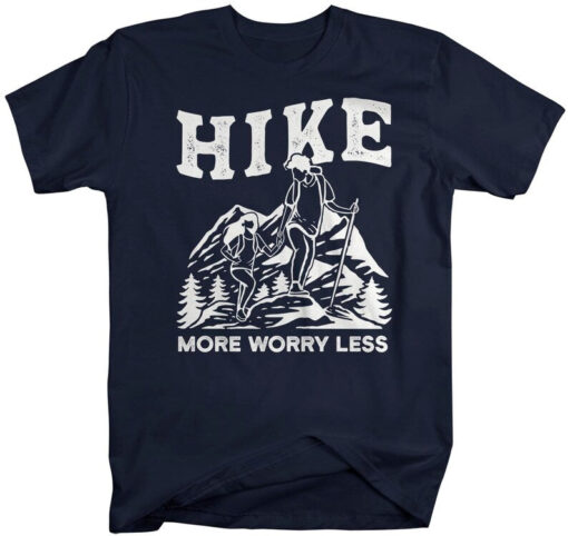 Men's Hike More T Shirt Vintage Hiker Shirt Worry Less Shirt Hiker Gift Mountains Tee Go Hiking Shirt Man Unisex