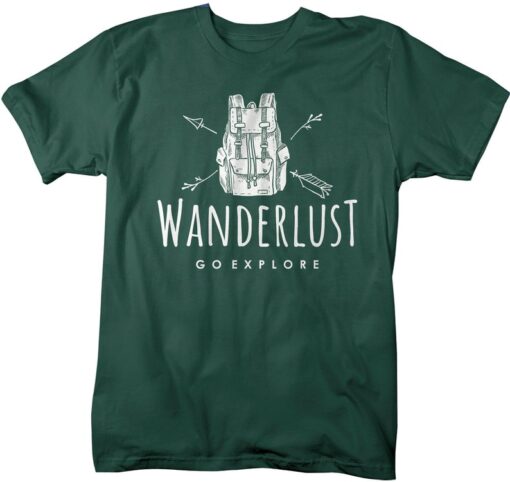 Men's Hipster Wanderlust Shirt Hiking T-Shirt Backpack Go Explore Vintage Wanderlust T Shirt