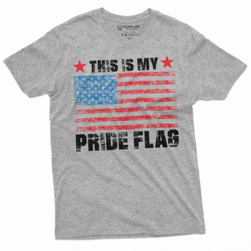 Men's This is my pride flag T-shirt Patriotic USA American Flag 4th of July Independence day Father's day Gift Tee Shirt