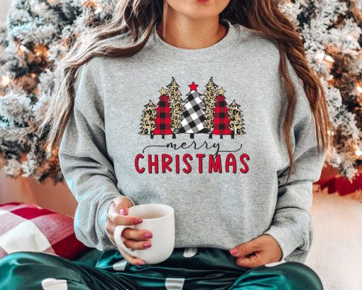 Merry Christmas Sweatshirt, Womens Christmas Sweatshirt