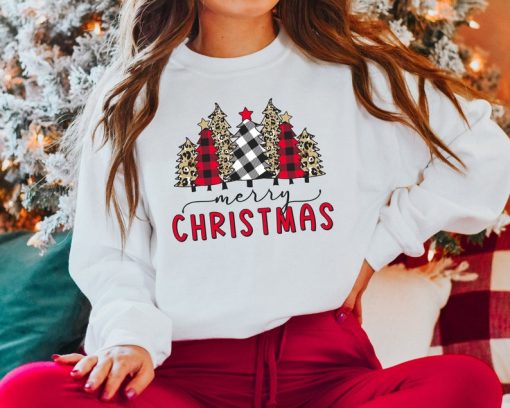 Merry Christmas Sweatshirt, Womens Christmas Sweatshirt