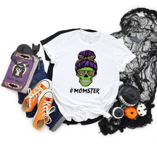 Momster Shirt,halloween Momster skull shirt,Halloween Party, Halloween T-shirt,Hocus Pocus Shirt,Halloween Funny Tee