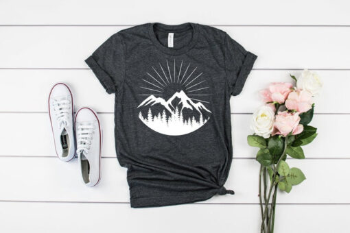 Mountains Shirt, Sunny Mountain Hiking Shirt, Hiking Gifts