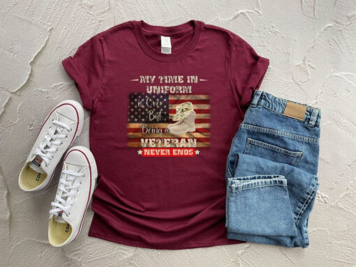 My Time In Uniform Is Over But Being Veteran Never Ends Shirt, Veteran Shirt, Veteran Dad Shirt, Veteran Gift İdea