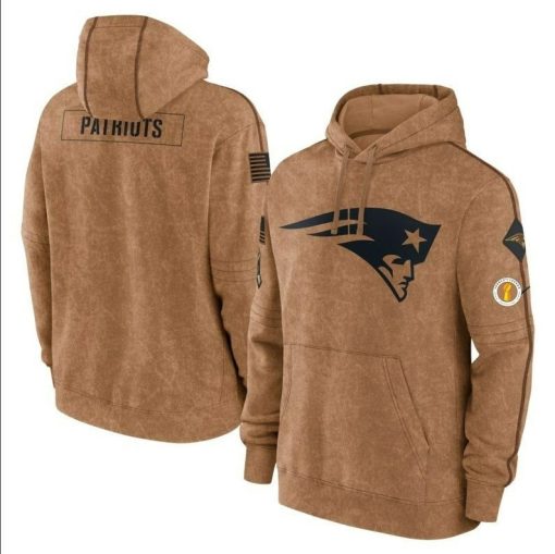 Men's New England Football Stitched Brown 2023 Hoodie