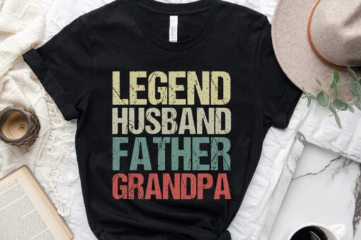 New Grandpa Shirt,Legend Father Husband Grandpa Shirt,Retro Grandpa Shirt,Grandpa Announcement Shirt