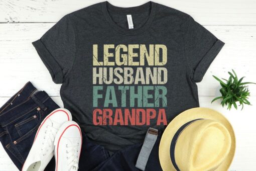 New Grandpa Shirt,Legend Father Husband Grandpa Shirt,Retro Grandpa Shirt,Grandpa Announcement Shirt