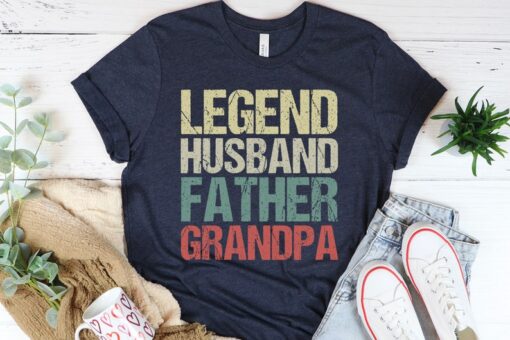 New Grandpa Shirt,Legend Father Husband Grandpa Shirt,Retro Grandpa Shirt,Grandpa Announcement Shirt