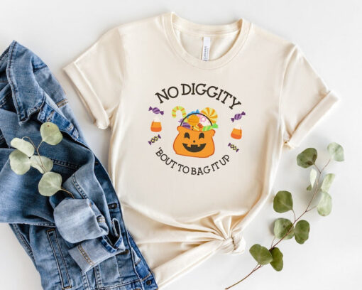 No Diggity 'Bout To Bag It Up Shirt ,Halloween Toddler KidShirt, Pumpkin Season Youth Shirt,Happy Halloween Shirt