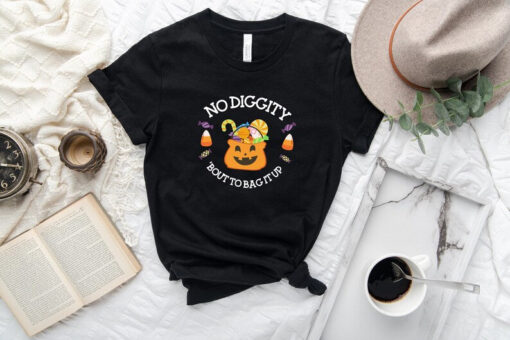 No Diggity 'Bout To Bag It Up Shirt ,Halloween Toddler KidShirt, Pumpkin Season Youth Shirt,Happy Halloween Shirt