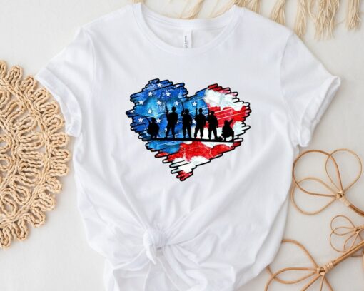 Patriotic American Flag Thank You Memorial Day Thank You Veterans T-Shirt