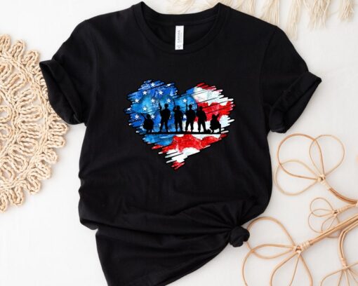 Patriotic American Flag Thank You Memorial Day Thank You Veterans T-Shirt