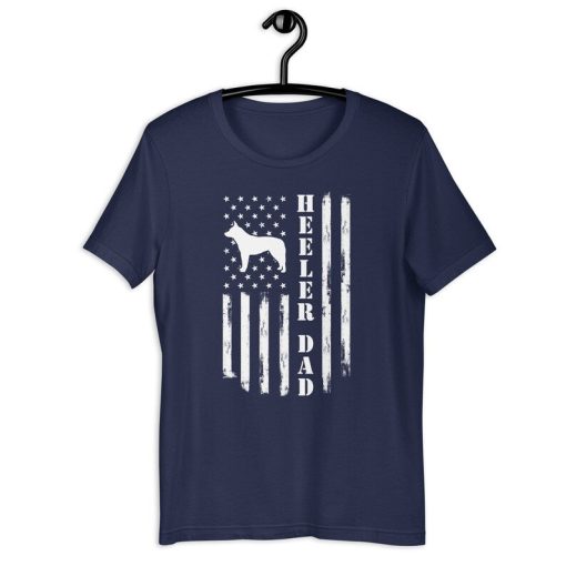 Patriotic Blue Heelers Shirt | Heeler Dad | Herding Puppy Dog Owner American Patriotism Father's Day Gift