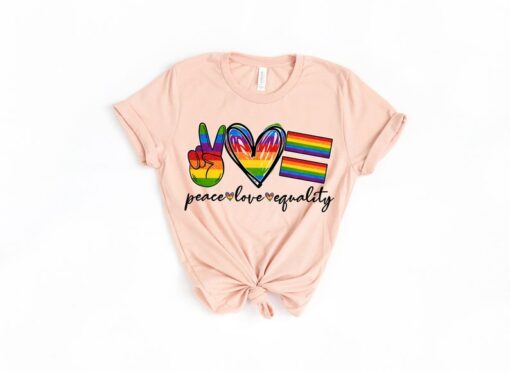 Peace Love Equality Shirt, Rainbow Flag Shirt, Gay Pride Shirt, Pride Month Shirt, Gay Rights Shirt