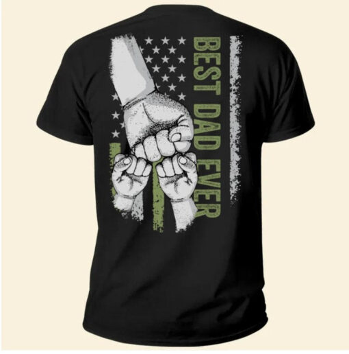 Personalized Dad Raised Fist Bump T-Shirt, Father's Day Gift, Custom Kid Names Gift For Daddy, Best Dad Ever Shirt