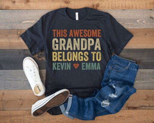 Personalized Grandpa Shirt, Grandpa Shirt With Grandkids Names, Personalized Gifts for Grandparents