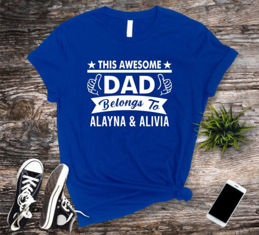 Personalized T-shirt, This Awesome Grandad Belongs To Custom Names,Mens Shirt,Kids Names,Personalized, Father’s Day, Christmas Day