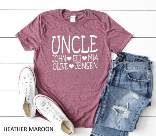 Personalized Uncle Shirt With Nephew Names , Uncle Shirt , Gift For Uncle