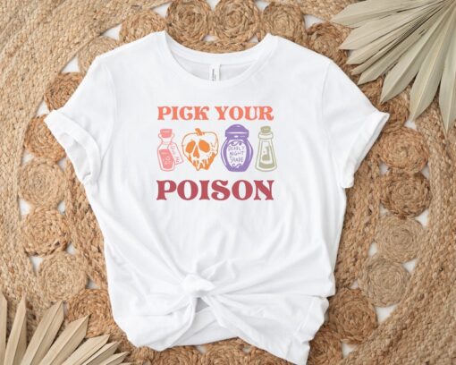 Pick Your Poison Shirt, Spooky Vibe T-Shirt, Halloween Shirt, Retro Halloween Shirt, Funny Halloween Shirt