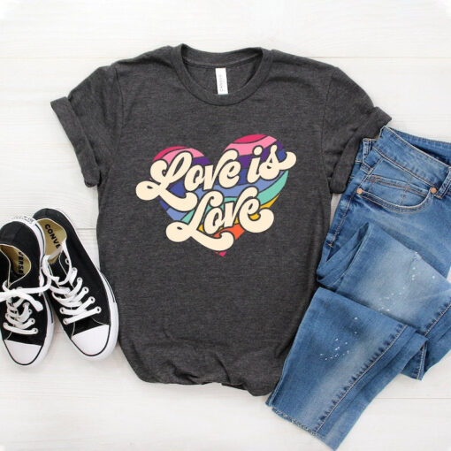 Pride Shirt, Love Is Love Shirt, Gay Rainbow Shirt, Retro Gay Shirt, LGBT Shirt, Lesbian Shirt