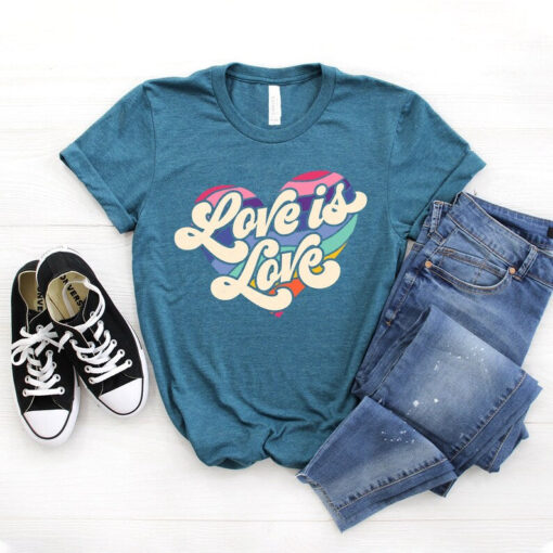 Pride Shirt, Love Is Love Shirt, Gay Rainbow Shirt, Retro Gay Shirt, LGBT Shirt, Lesbian Shirt