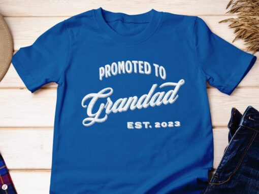 Promoted To Grandad Est. 2023 Shirt, Baby Announcement Tee For Grandfather, Fathers Day Gift