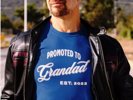 Promoted To Grandad Est. 2023 Shirt, Baby Announcement Tee For Grandfather, Fathers Day Gift