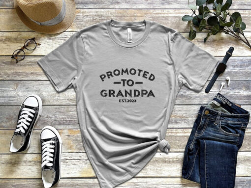 Promoted to grandpa EST 2023 shirt, Disney Pregnancy Shirt, Grandpa Shirt