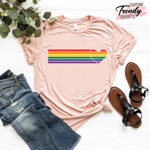 Rainbow Heart Shirt, Pride Heart Shirt, LGBT Shirt, LGBT Shirt For Babies, LGBT Shirt Funny, Pride Shirt Women