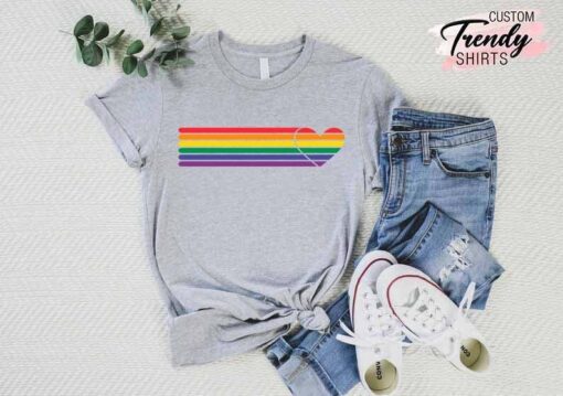 Rainbow Heart Shirt, Pride Heart Shirt, LGBT Shirt, LGBT Shirt For Babies, LGBT Shirt Funny, Pride Shirt Women