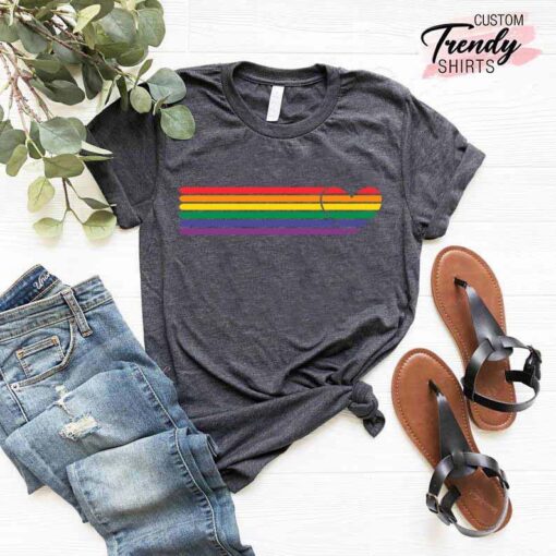 Rainbow Heart Shirt, Pride Heart Shirt, LGBT Shirt, LGBT Shirt For Babies, LGBT Shirt Funny, Pride Shirt Women