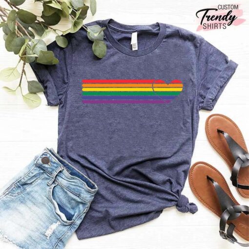 Rainbow Heart Shirt, Pride Heart Shirt, LGBT Shirt, LGBT Shirt For Babies, LGBT Shirt Funny, Pride Shirt Women