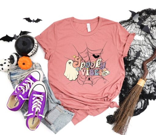 Retro Halloween Shirt,Spooky Vibes Shirt,Funny Halloween Tee,Halloween Shirt,Spooky Season tee