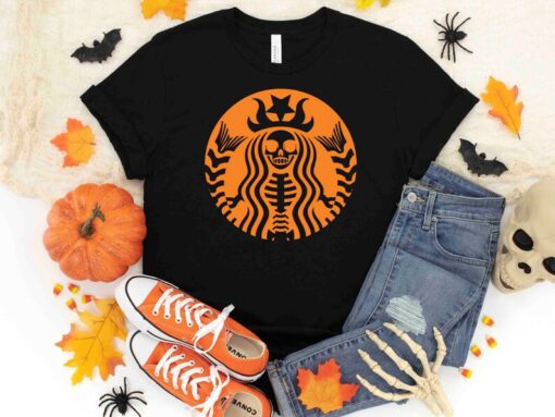 Skeleton Starbucks Inspired Shirt, Skeleton Shirt, Halloween Shirt, Halloween Funny Shirt, Halloween