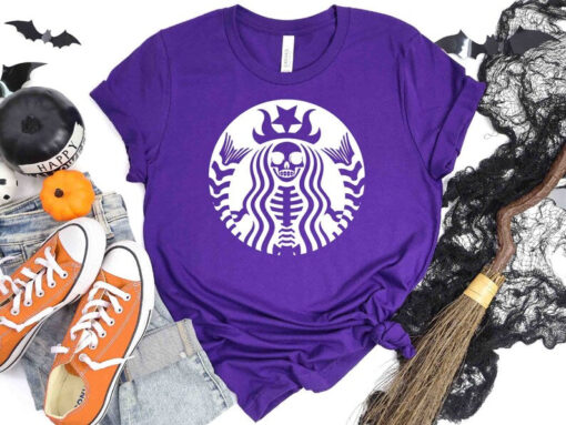 Skeleton Starbucks Inspired Shirt, Skeleton Shirt, Halloween Shirt, Halloween Funny Shirt, Halloween