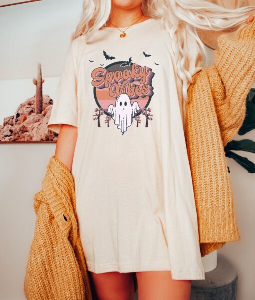 Spooky Vibes shirt, Spooky vibe tshirt, Halloween Leopard shirt,Retro Halloween shirt,Funny Halloween shirt