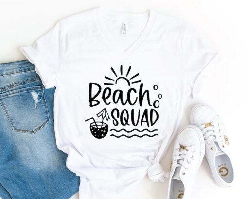 Summer Vacation 2023 T-shirt, Beach Squad V-Neck Shirt, Vacation Shirt, Gift For Beach Lover, Family Matching Shirt