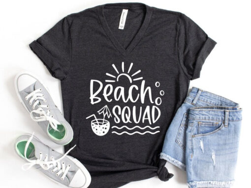 Summer Vacation 2023 T-shirt, Beach Squad V-Neck Shirt, Vacation Shirt, Gift For Beach Lover, Family Matching Shirt