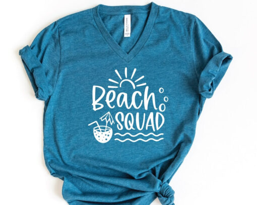 Summer Vacation 2023 T-shirt, Beach Squad V-Neck Shirt, Vacation Shirt, Gift For Beach Lover, Family Matching Shirt