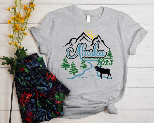 Summer Vacation 2023 T-shirt, Customized Vacation Alaska 2023 T Shirt, Alaska Moose Travel Shirt, Winter Holiday Shirt