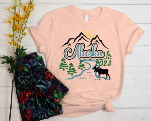 Summer Vacation 2023 T-shirt, Customized Vacation Alaska 2023 T Shirt, Alaska Moose Travel Shirt, Winter Holiday Shirt