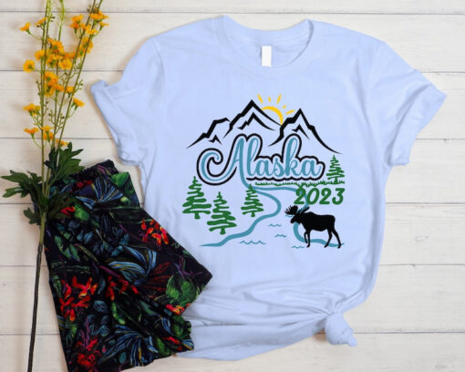 Summer Vacation 2023 T-shirt, Customized Vacation Alaska 2023 T Shirt, Alaska Moose Travel Shirt, Winter Holiday Shirt