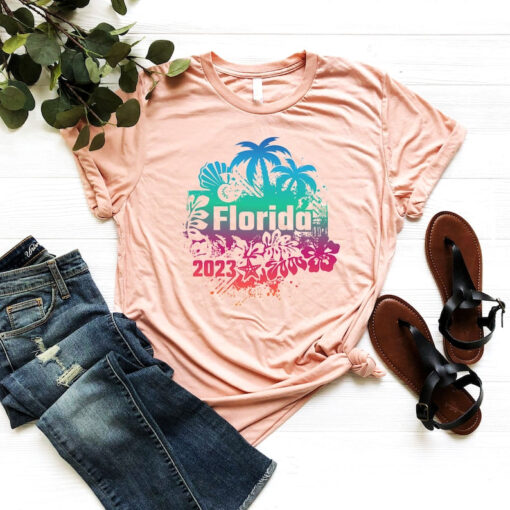 Summer Vacation 2023 T-shirt, Florida Beach Shirt, Florida Vacation T-shirt, Family Matching 2023 Tee, Palm Tree Shirt