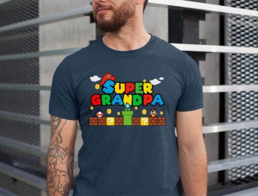 Super Grandpa Shirt, Funny Grandpa Tshirt, Father's Day Grandpa Tee, Gamer Grandpa Shirt