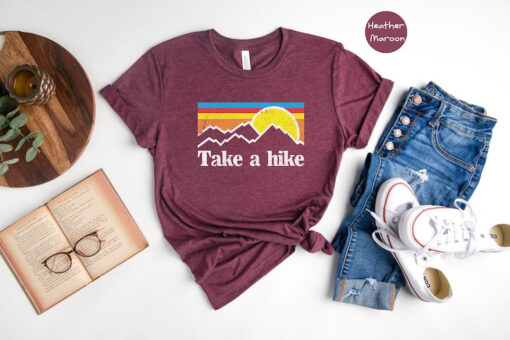 Take A Hike Shirt, Retro Sunset Shirt, Nature Lover Shirt, Camping Shirt, Hiking Gift