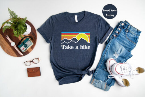 Take A Hike Shirt, Retro Sunset Shirt, Nature Lover Shirt, Camping Shirt, Hiking Gift