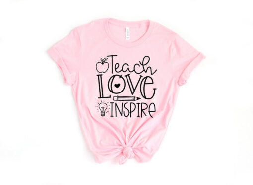 Teach Love Inspire Shirt, Teacher Gift, Teacher Shirt, Elementary School Teacher Shirt